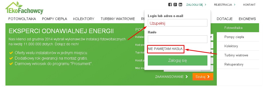 logowanie na stronę