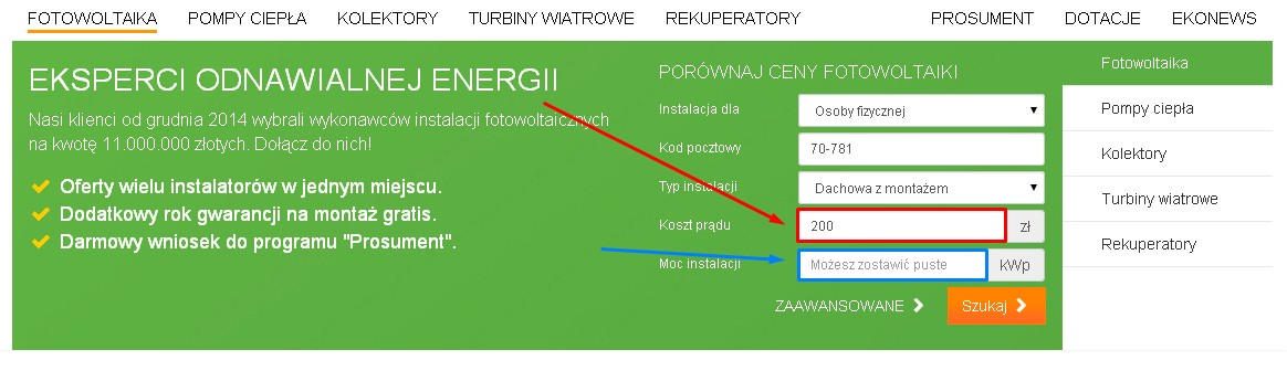 Koszty prądu i moc fotwoltaiki